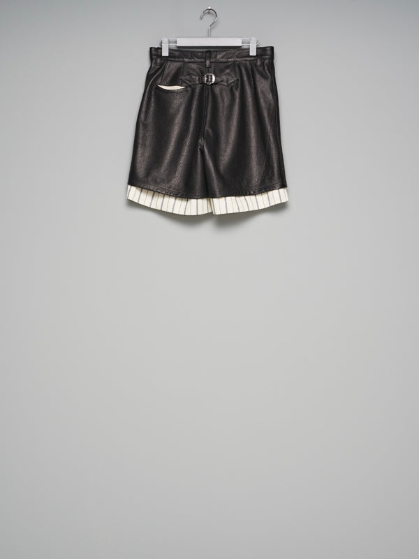 LEATHER SHORTS BLACK