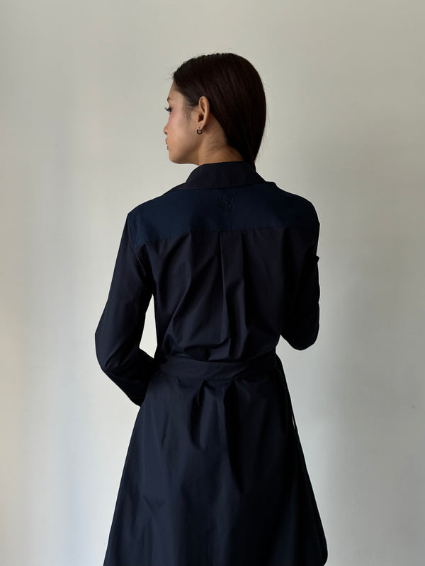 DRAPED DRESS AF NAVY