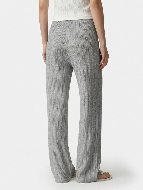 【33SR02PA06876326GY03】Signature Logo Pointelle Trousers GREY