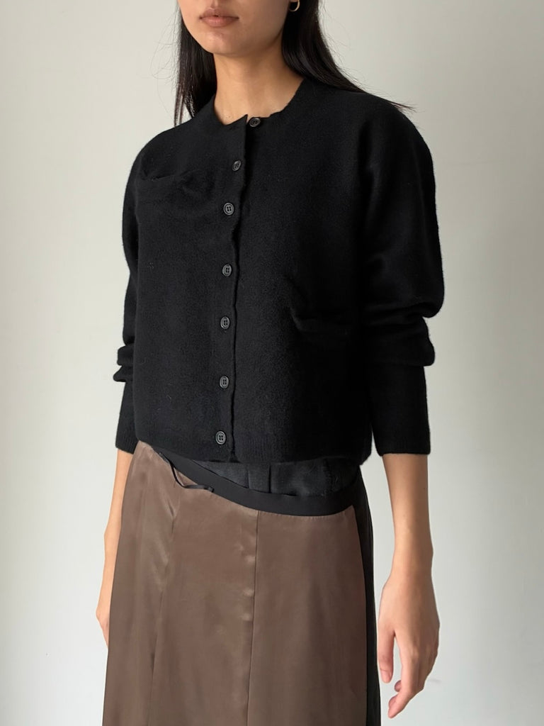 DISTORTED CARDIGAN BLACK