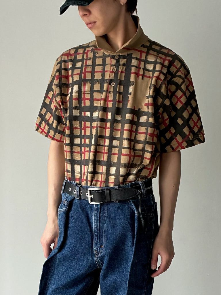 【33PT09JE29USBE】SPRAYED CHECK POLO BEIGE