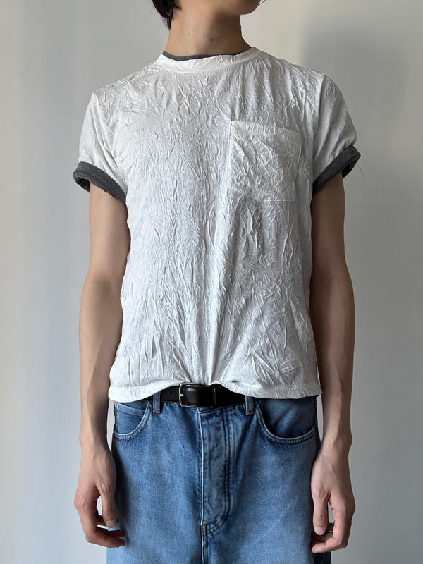 OTTO CRINKLED POCKET T-SHIRT IN COTTON GREY