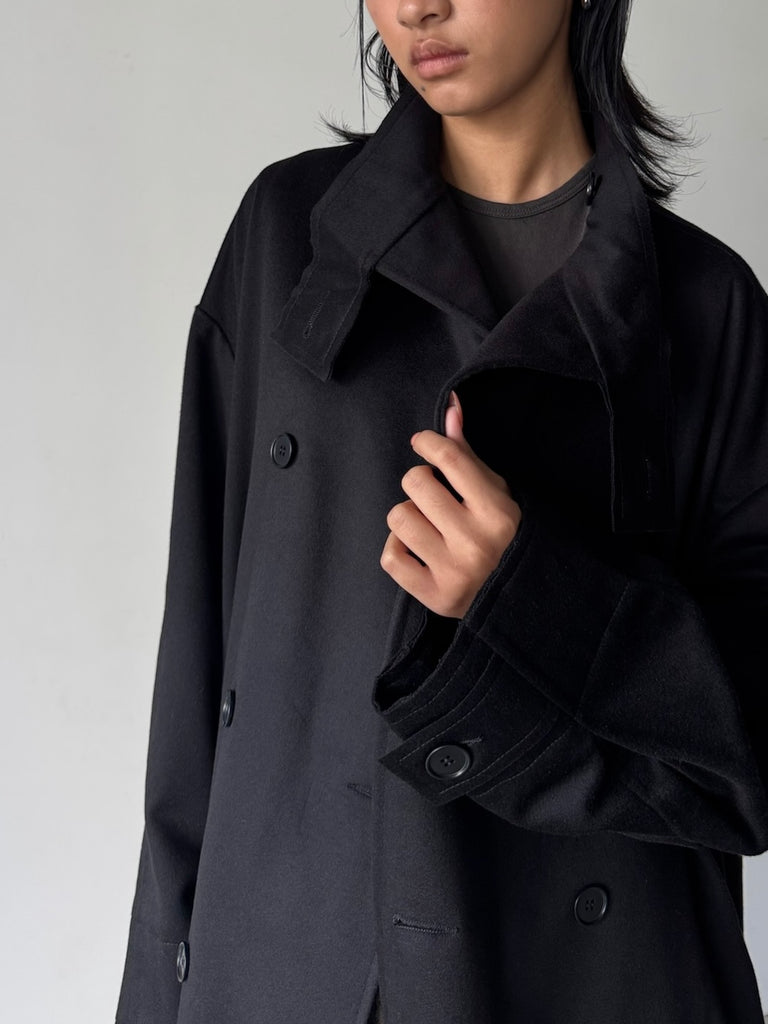 NO.65 HEAVY WOOL OVERSIZED COAT BLACK