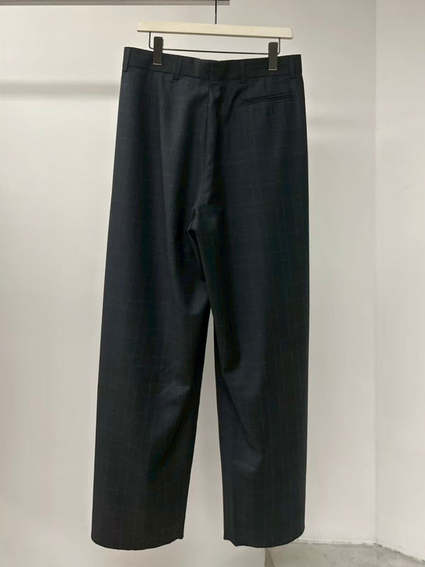 【3040】ULTRAWIDEPLEATED LL907 BLACK & WHITE THIN CHECKED BLACK