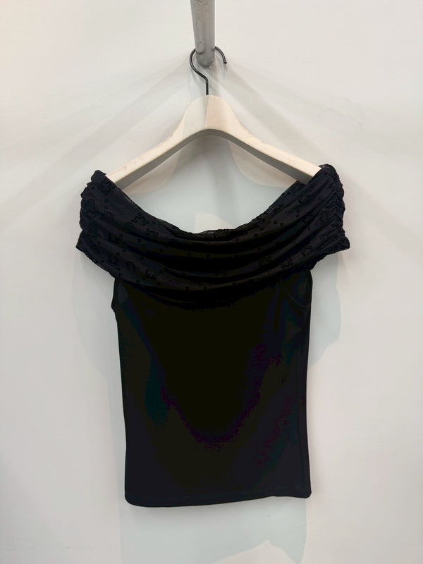【WTO509ACJER0022】JERSEY BUSTIER TOP BLACK