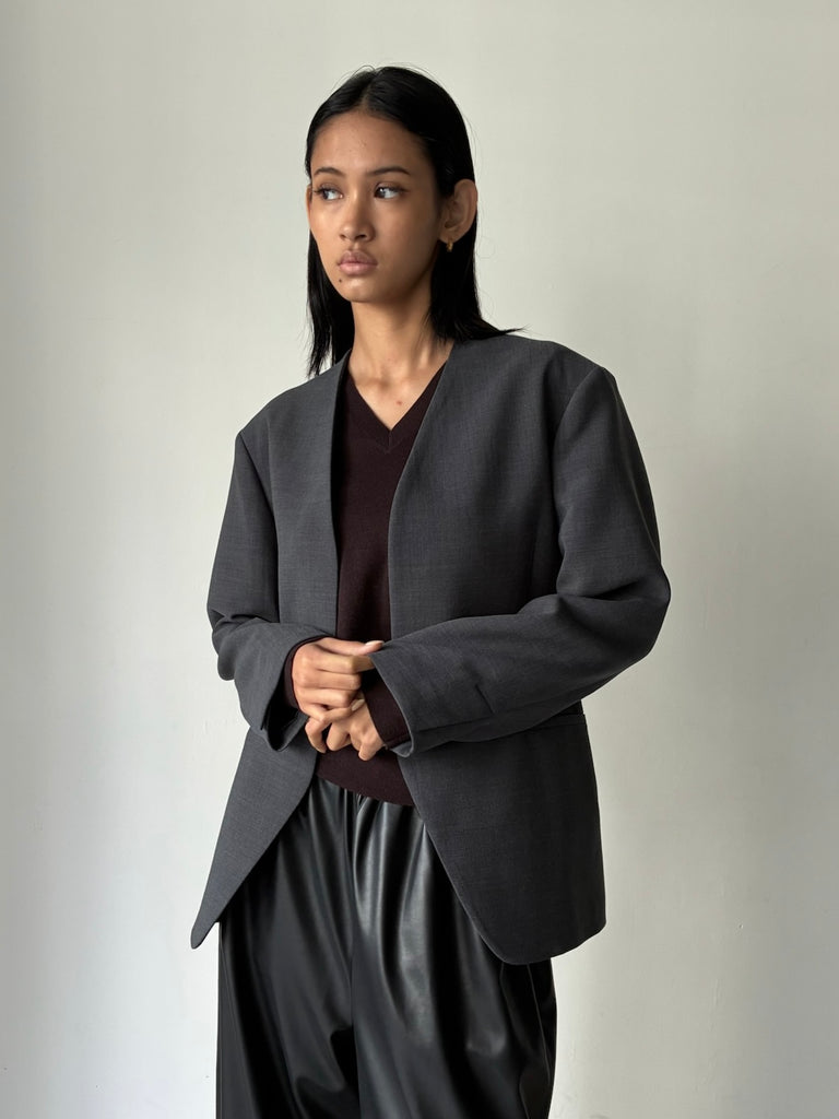 【035-026-WJ63】Double  weave Jacket GRAY