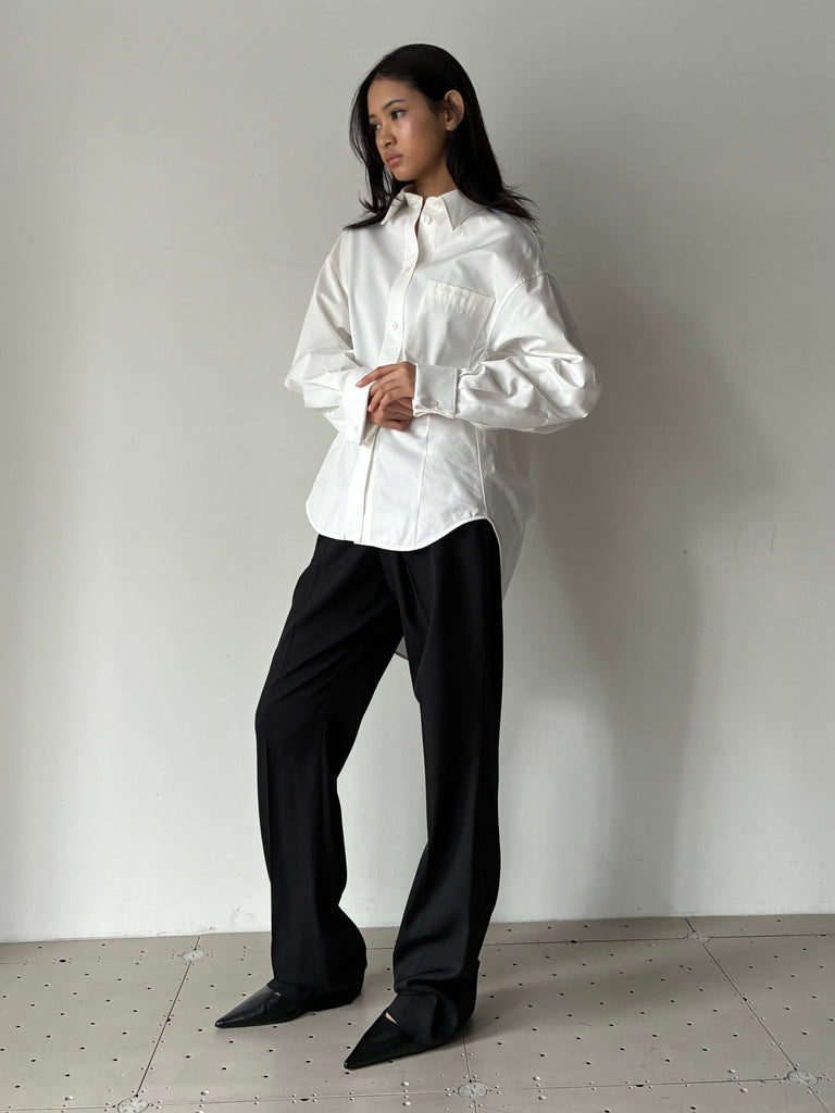 BALENCIAGA バレンシアガ バンドカラー半袖シャツ サイズ:XL     ホワイト レディース / 241019000653 BALENCIAGA バレンシアガ バンドカラー半袖シャツ サイズ:XL ホワイト