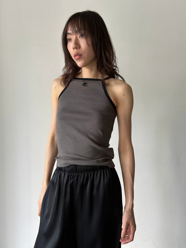 CONTRAST TANK TOP KHAKI