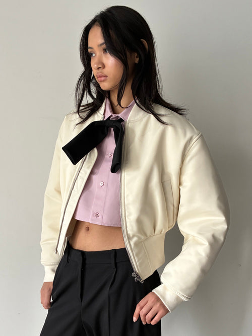 CROPPED BOMBER IVORY