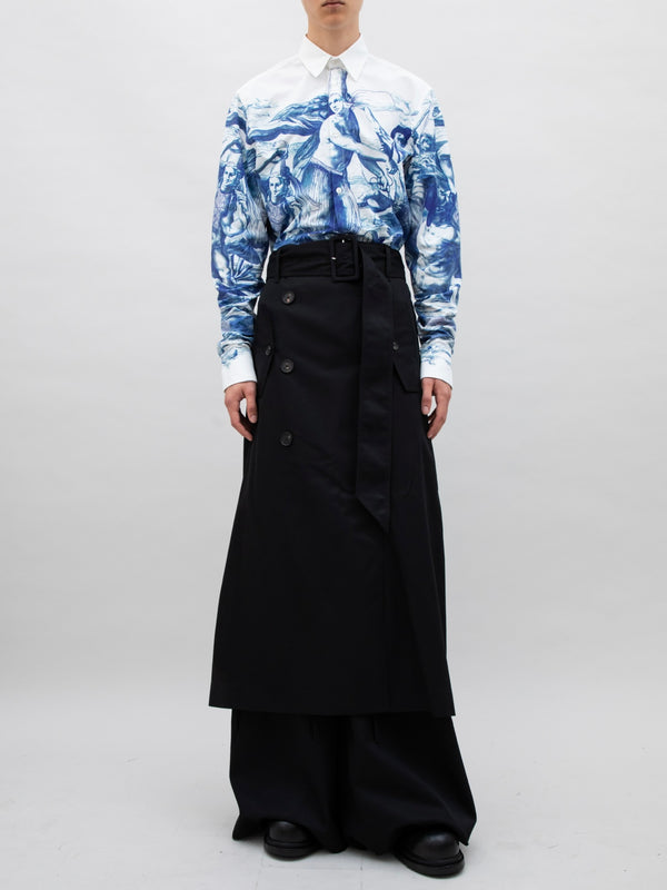 BELTED TRENCH SKIRT BLACK