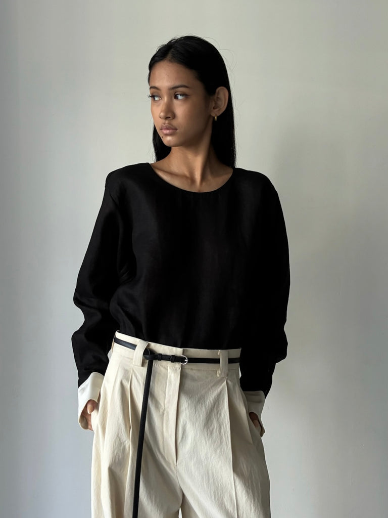 【34GS01BLOUSE3】JANE BLOUSE BLACK