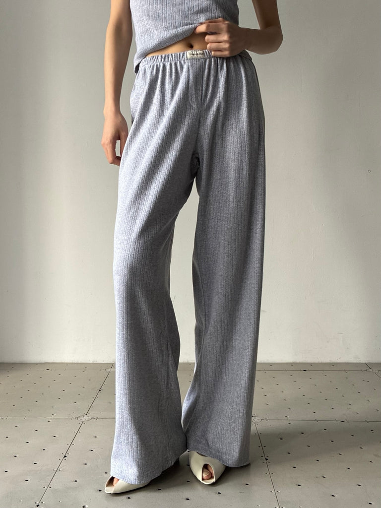 【33SR02PA06876326GY03】Signature Logo Pointelle Trousers GREY