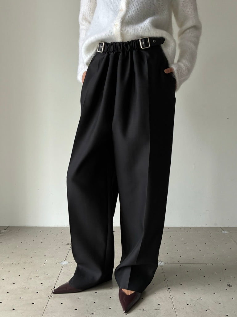 BELTED TROUSERS BLACK