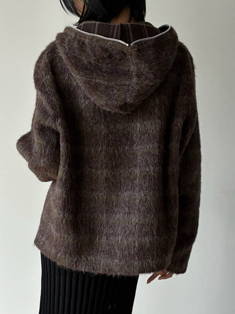 FULL ZIP HOOD BROWN