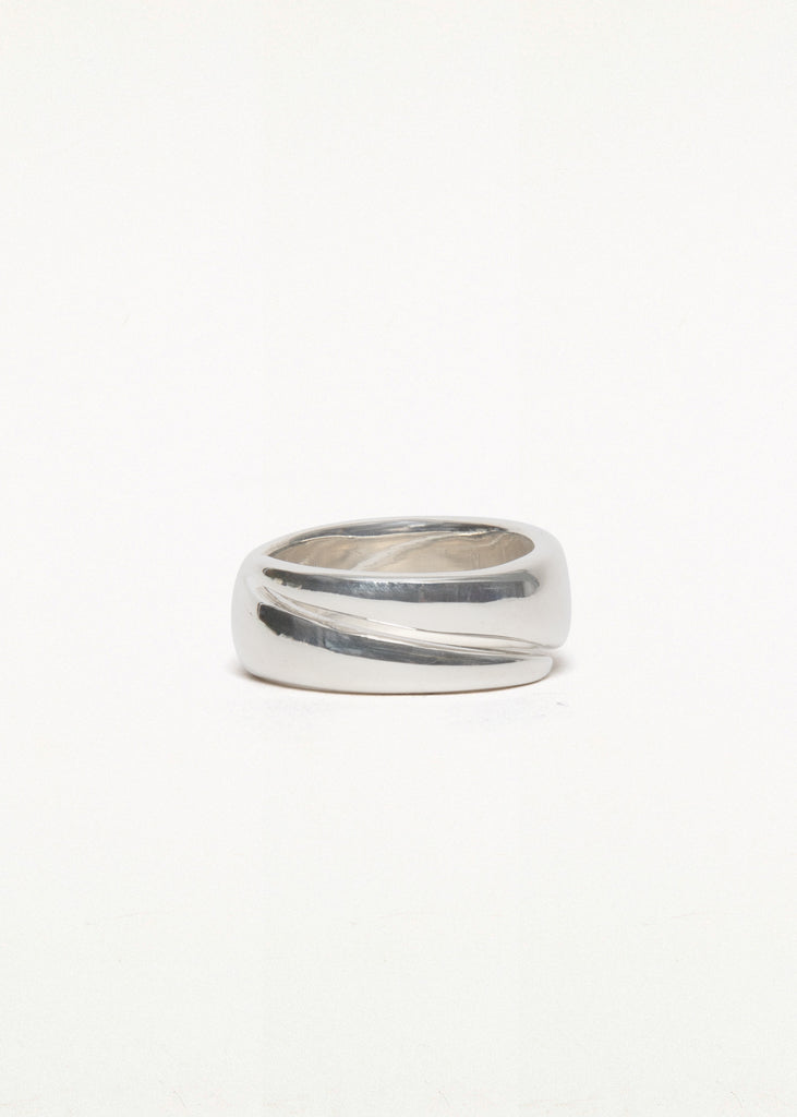 LARGE WINDING RING SILVER