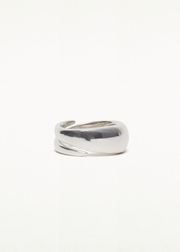 LARGE WINDING RING SILVER