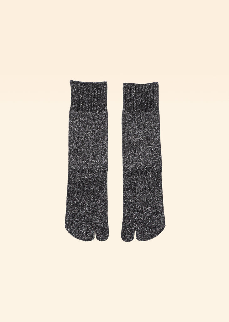 LAMÉ TABI SOCKS  BLACK