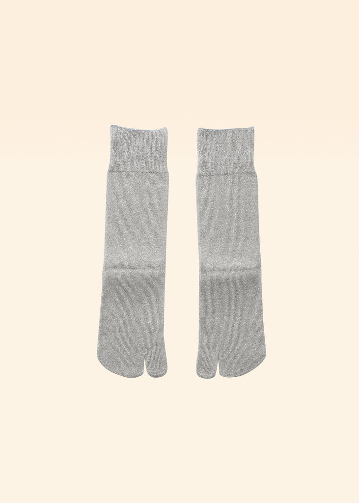 LAMÉ TABI SOCKS  SILVER