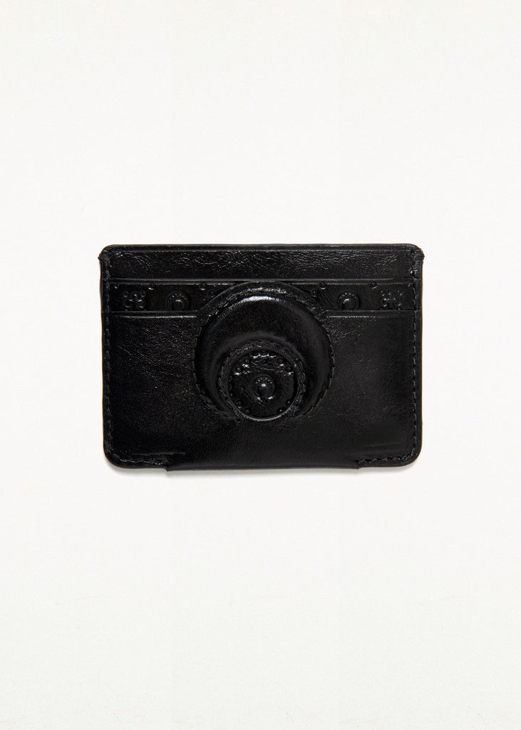 RECYCLED LEATHER CARD HOLDER BLACK