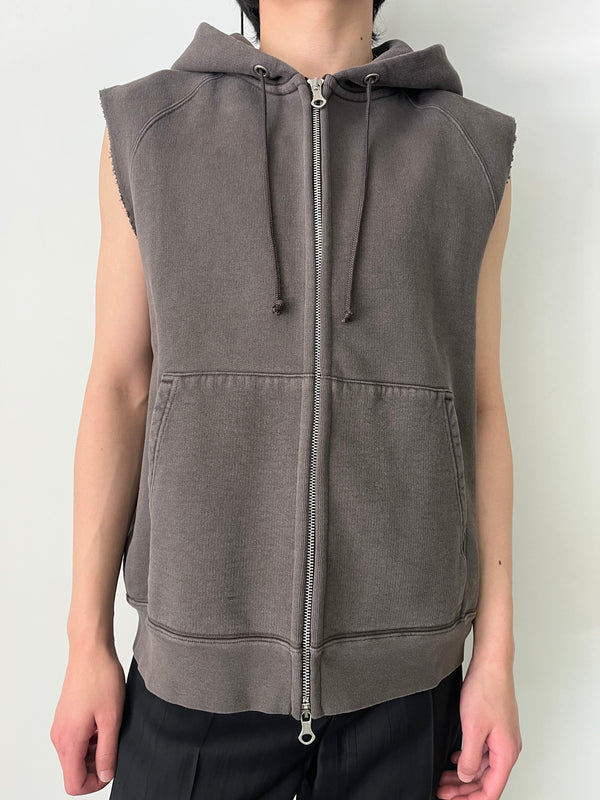 MOTOR HOOD VEST BROWN