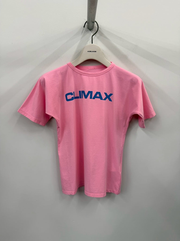 【33PT09JE08USPK】CLIMAX-FITTED PRINTED TEE PINK