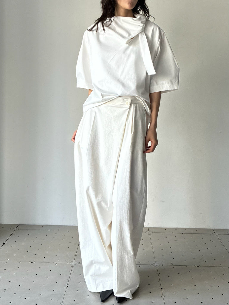 IIROT(イロット) | 【034-026-WP003】NYLON COTTON CROSS PANTS WHITE