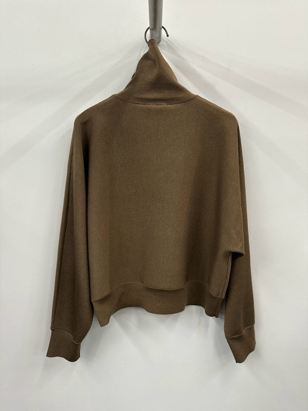 【036-026-KT029】Wool Silk Turtle Knit BROWN
