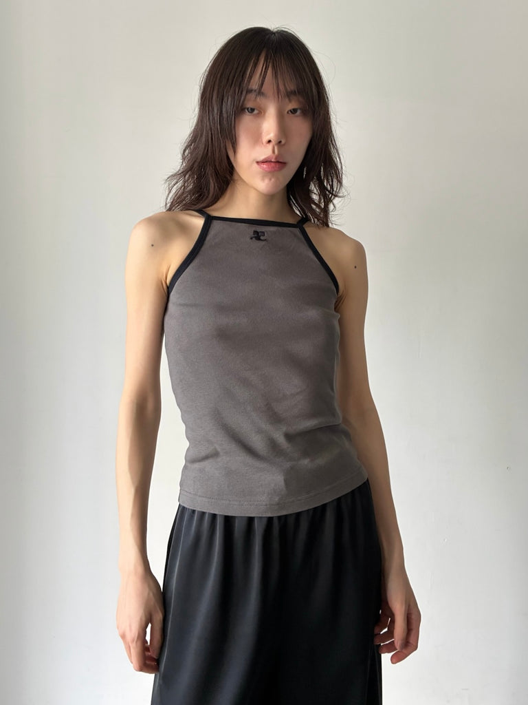 CONTRAST TANK TOP KHAKI