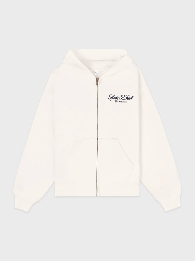 【33SR02ST09476269BL106】Vendome LA Embroidered Zip Hoodie IVORY