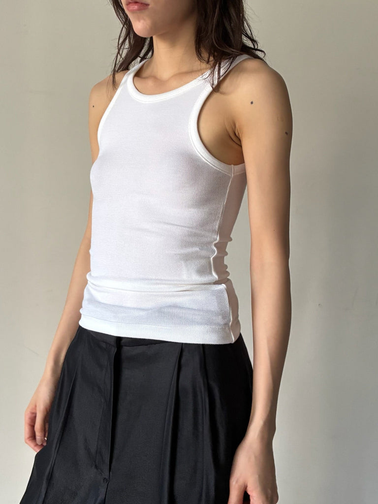 【034-026-CT016】RIB TANK TOP WHITE