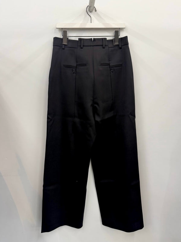 【MH27PA032G】PINCHED CUT-UP TAILORED PANTS BLACK
