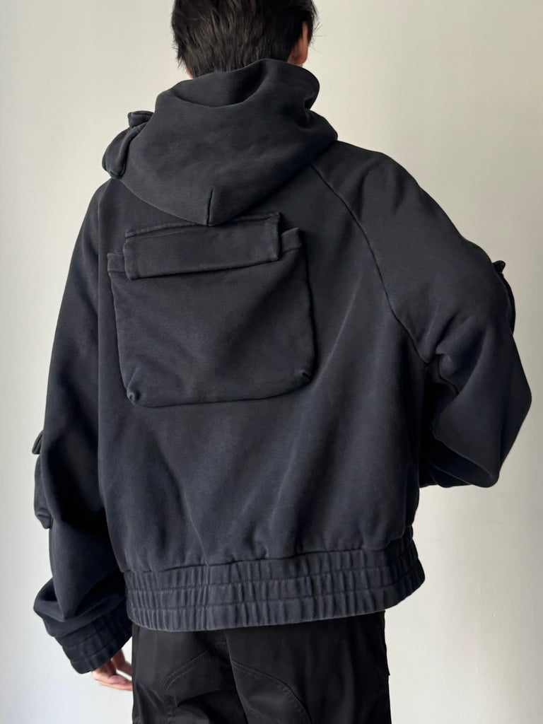 \"KODY PHILLIPS\" CARGO HOODIE パーカー L ブラック KODY PHILLIPS(コーディーフィリップス) | ZIP UP CARGO HOODIE