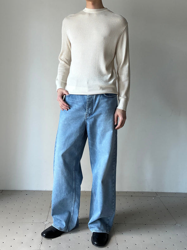 STEVE WIDE-LEG DENIM JEANS LIGHT BLUE