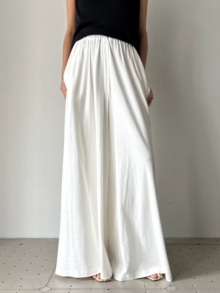 CORINE WIDE-LEG TROUSERS WHITE