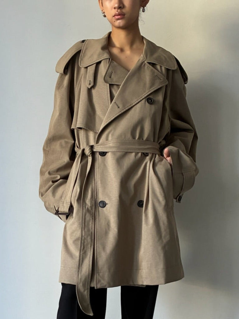 CROPPED LIGHT TRENCH BEIGE