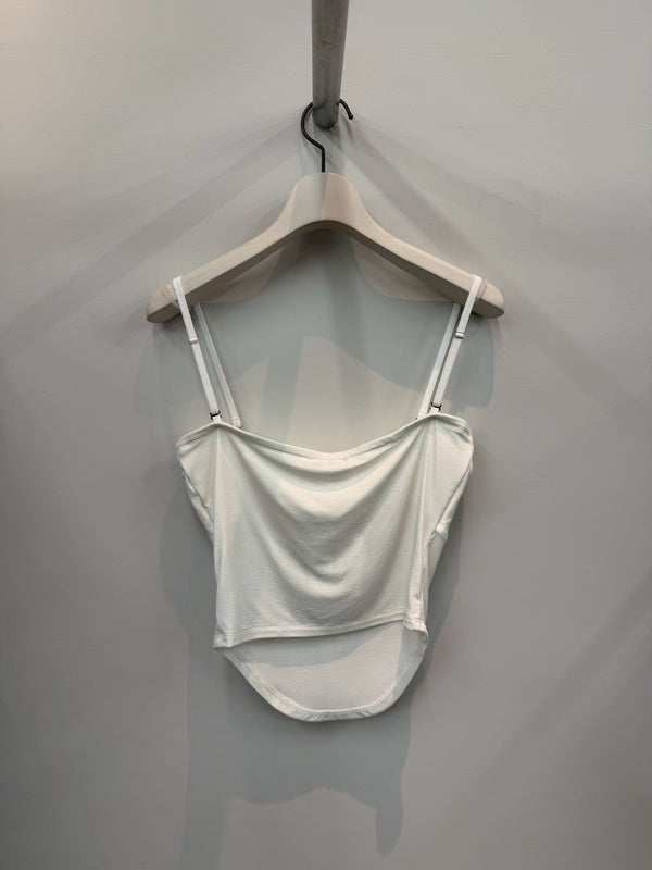 Collagen Curved Line Tube Top WHITE