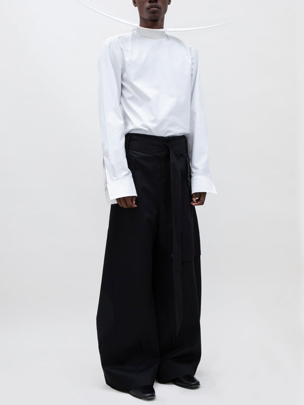BELTED TRENCH PANT BLACK