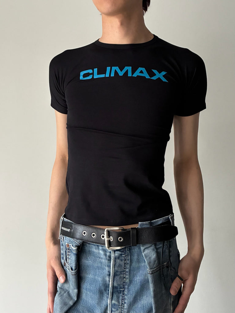 【33PT09JE08USBK】CLIMAX-FITTED PRINTED TEE BLACK