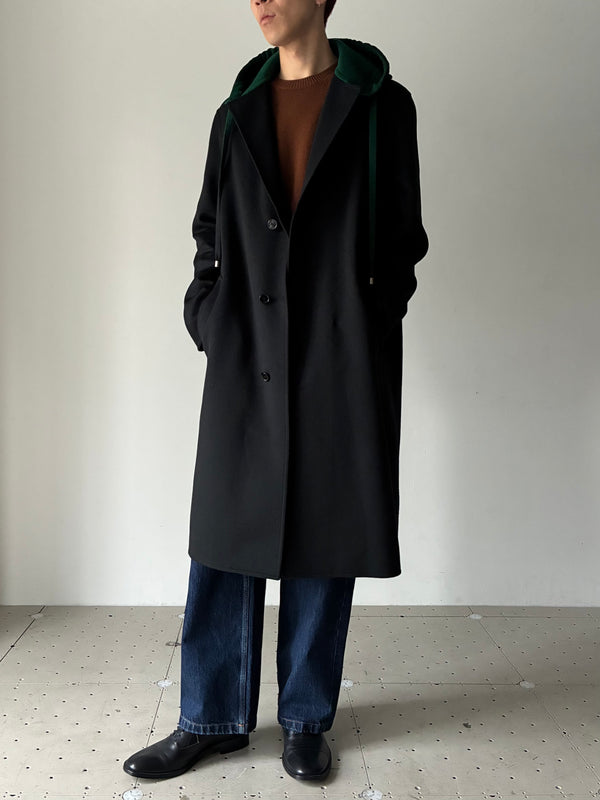 HOODED COAT BLACK