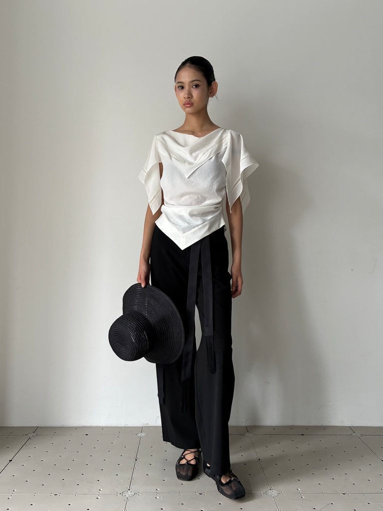 FETICO (フェティコ) | STRAW HAT WITH LACE RIBBON BLACK – ADDITION