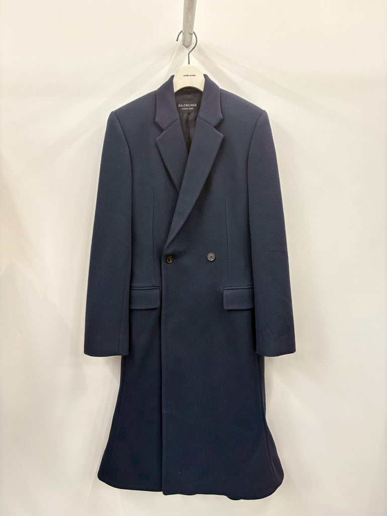 GODET MIDI COAT NAVY