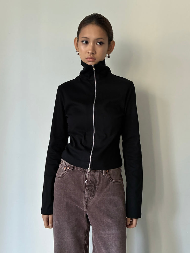 SLIM ZIP LONGSLEEVE BLACK