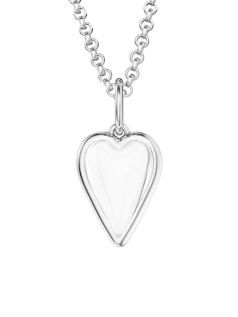 SMALL ROCK CRYSTAL PENDANT NECKLACE SILVER