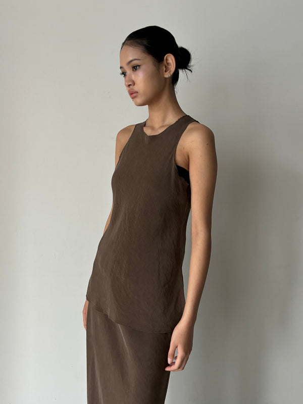 【S6-73 (S18)】NO.225NO.73 CUPRO BIAS CUT TOP BEIGE