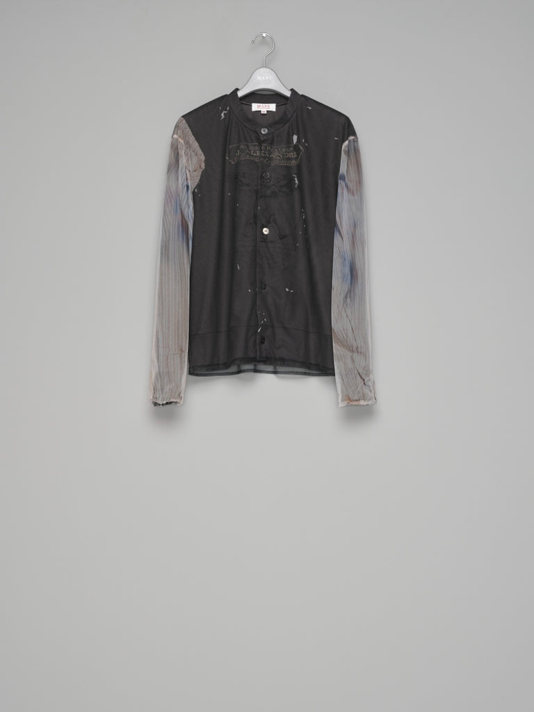 【M26H9CS005】ANGEL DIAGRAM LAYERED CARDIGAN BLACK