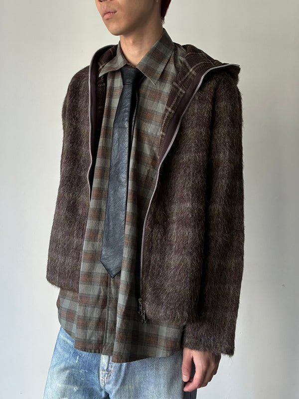 FULL ZIP HOOD BROWN