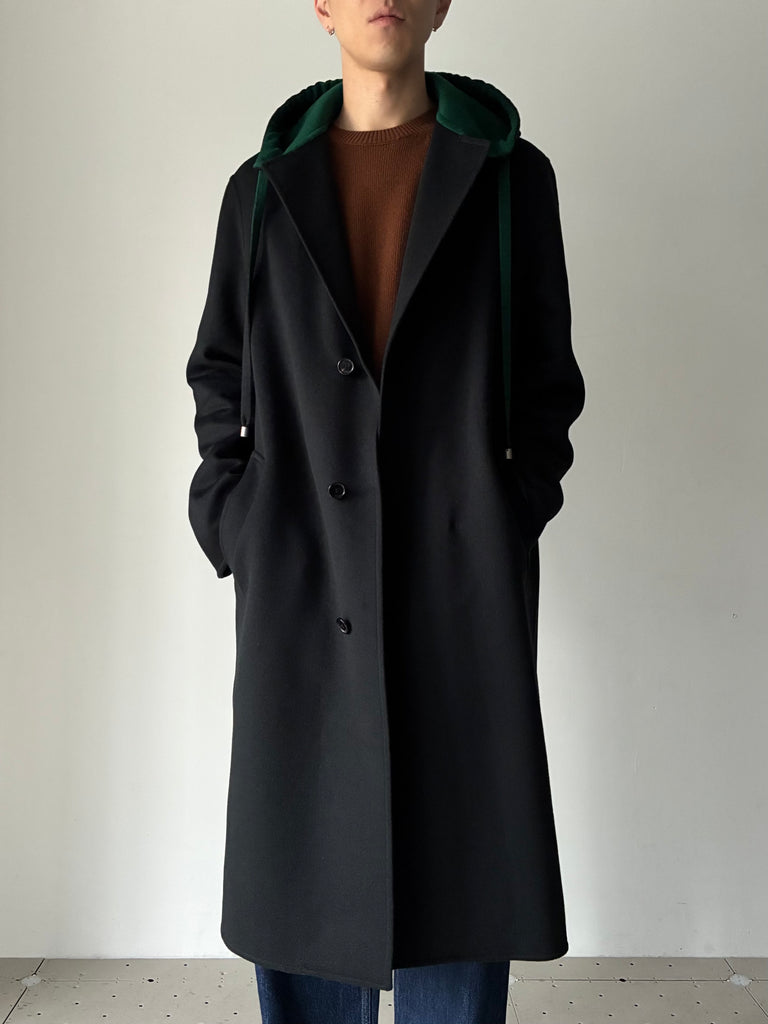 HOODED COAT BLACK