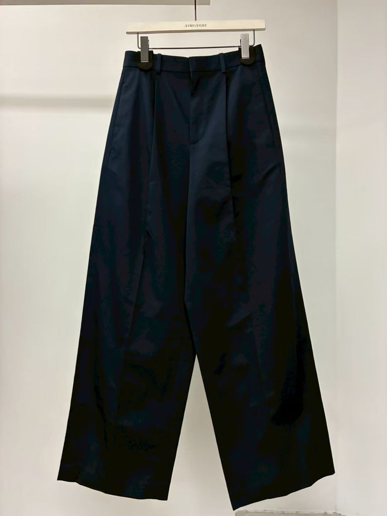 【H526Y04X67】WIDE LEG TROUSERS NAVY
