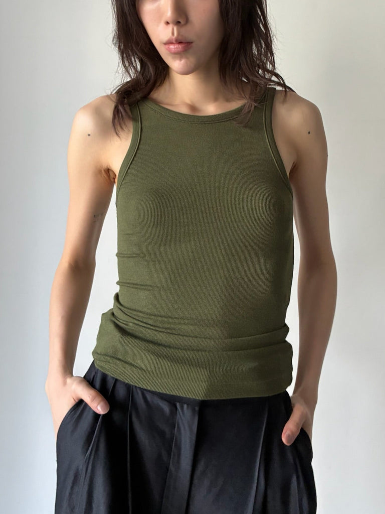 【034-026-CT016】RIB TANK TOP GREEN