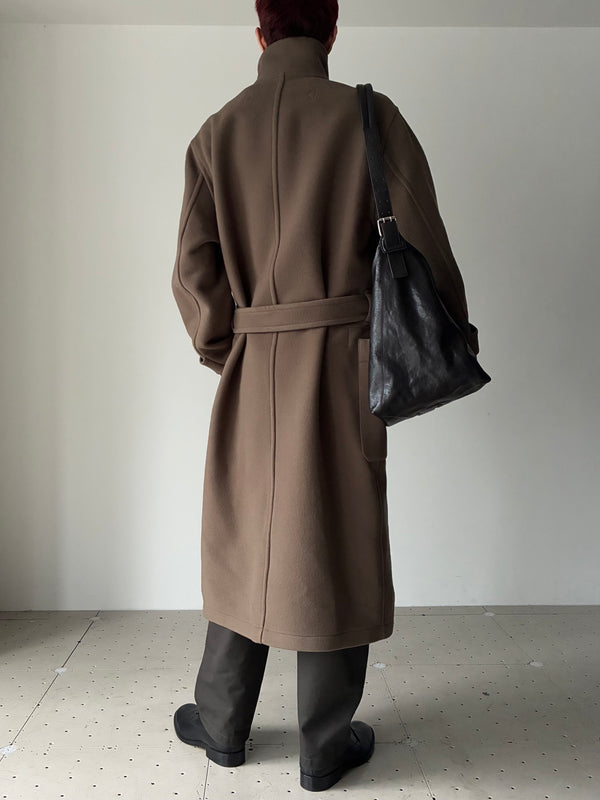 WRAP COAT BROWN